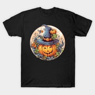 spooky autumn fall cute cat bat T-Shirt